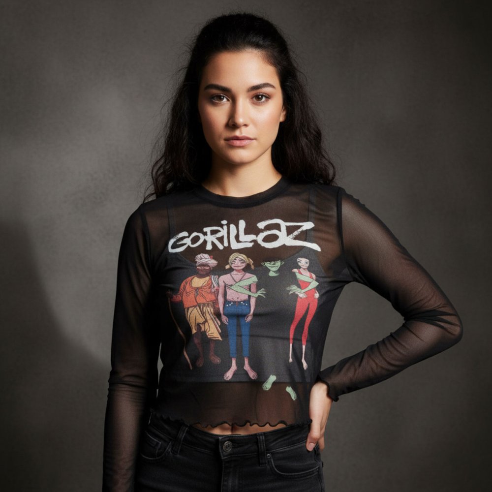 Gorillaz - The Mountain Group Crop top - Black